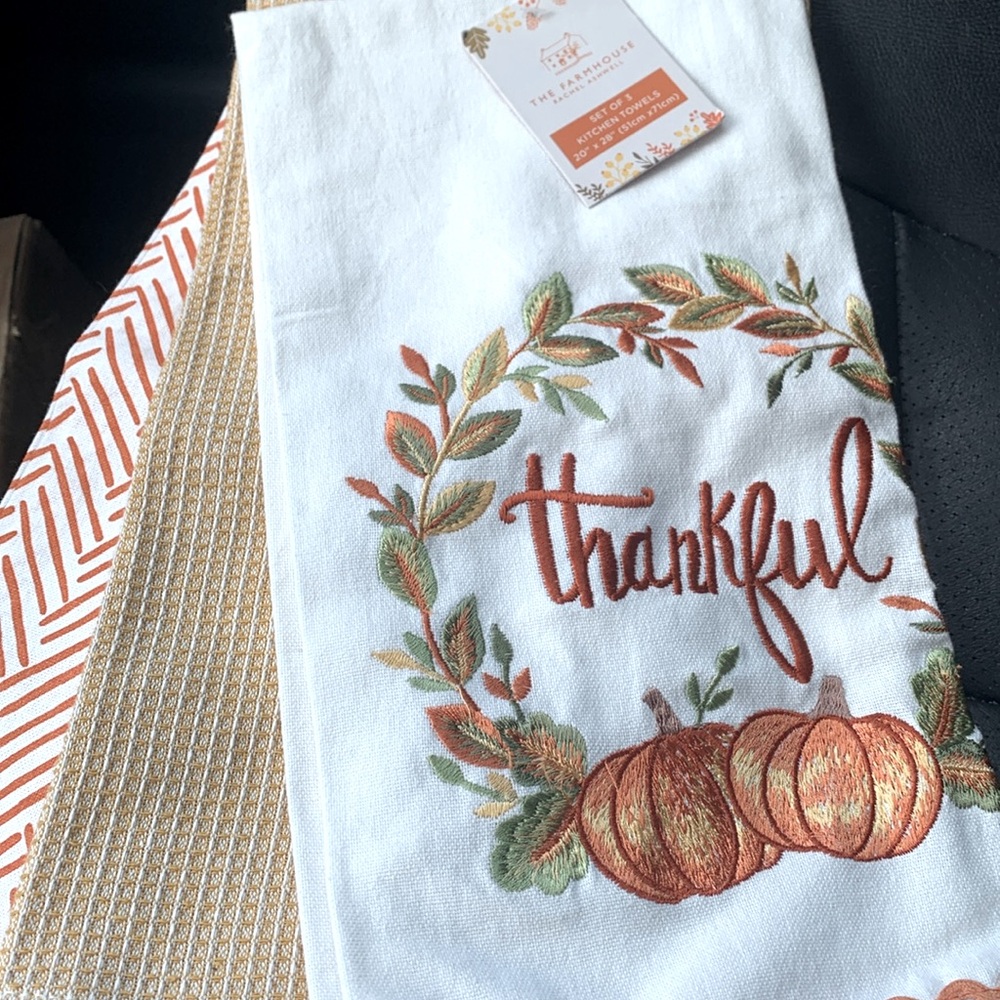 🔹THE FARMHOUSE RACHEL ASHWELL KITCHEN TOWELS SET OF (3)  100% COTTON..